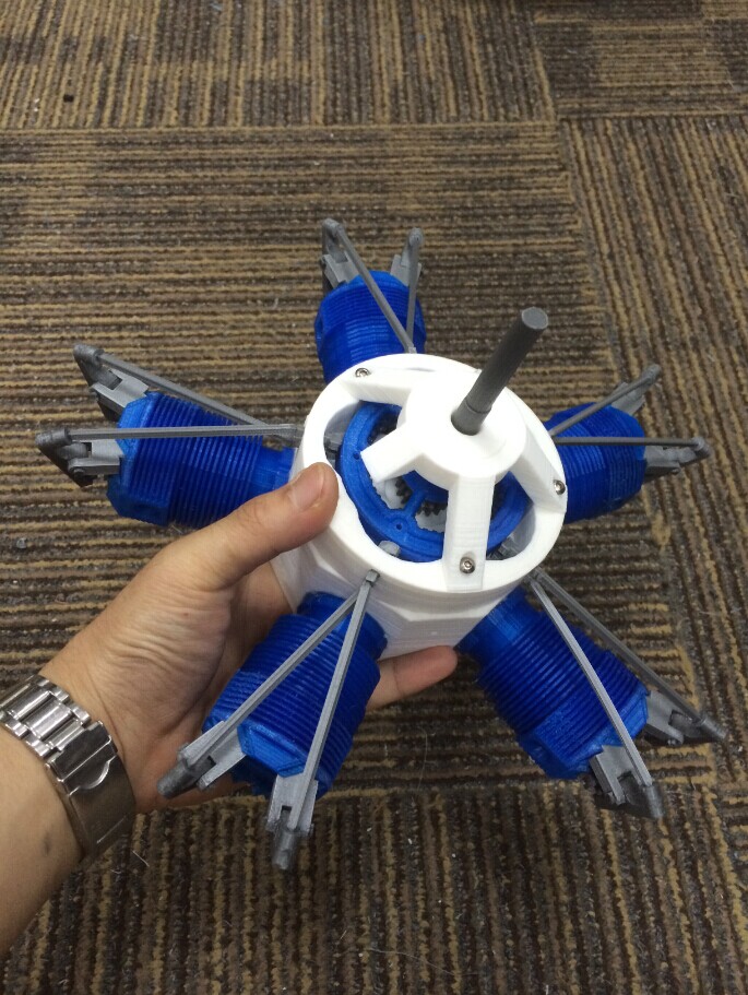 3D 打印 五缸星型发动机图1