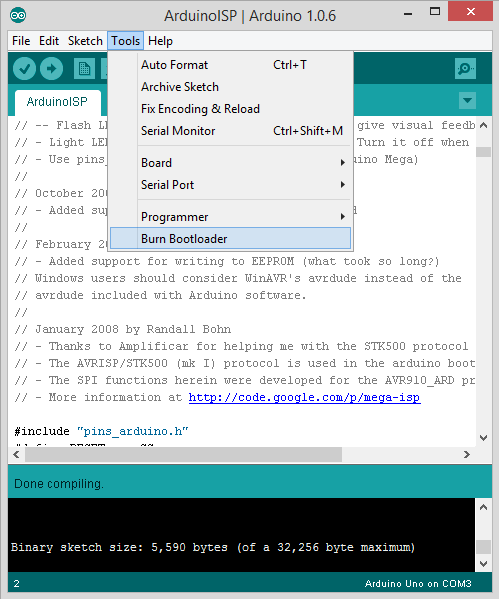 用arduino作AVR ISP——烧bootloader图2