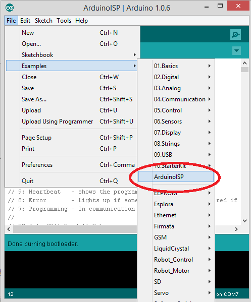 用arduino作AVR ISP——烧bootloader图1