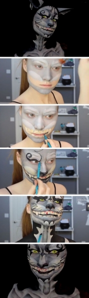 妹子过个节也这么拼！！！正确的万圣节化妆示范图8