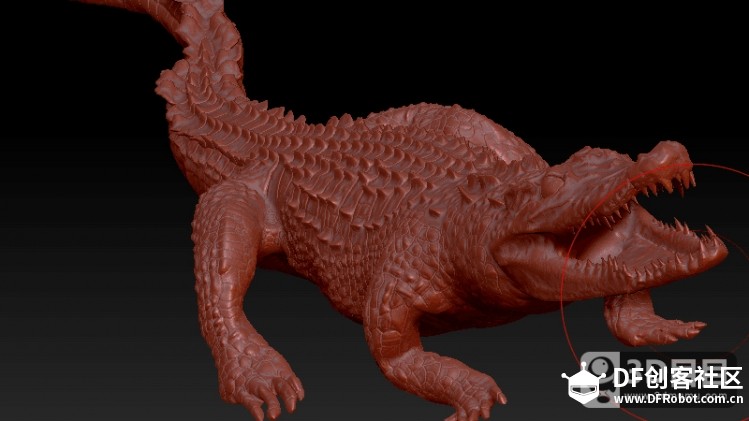 3D鳄鱼的制作流程-3D目目图3