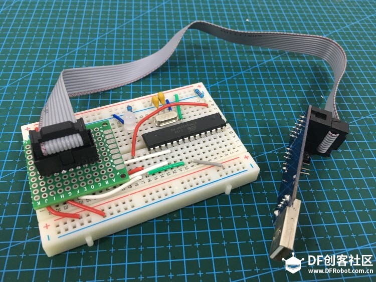 Arduino.最小系统面包板搭建图1