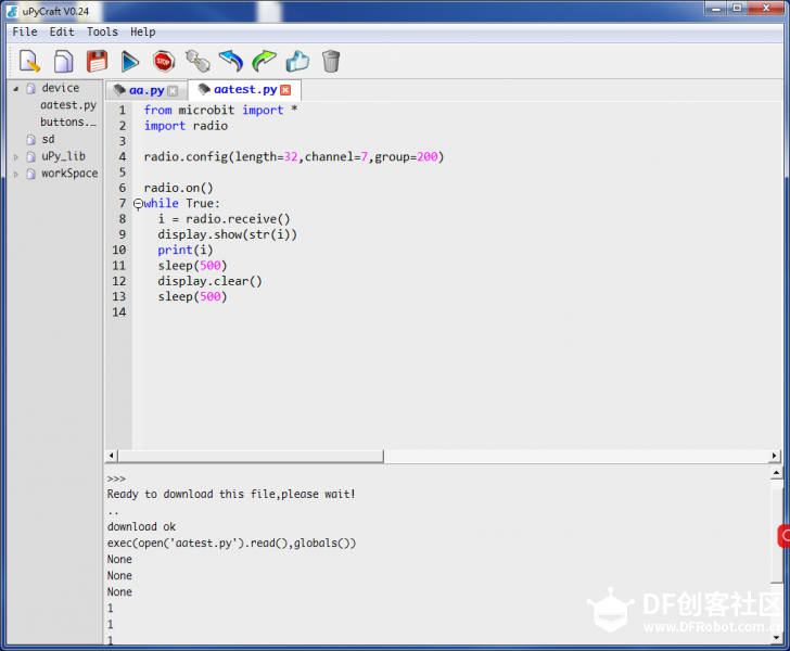 UpyCraft-micropython:microbit之radio通信图1