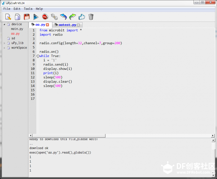 UpyCraft-micropython:microbit之radio通信图2
