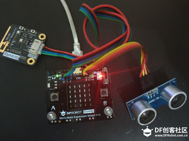 【micro:bit × OBLOQ挑战赛›】挑战1 microbit + Obloq+超声波模块=...图3