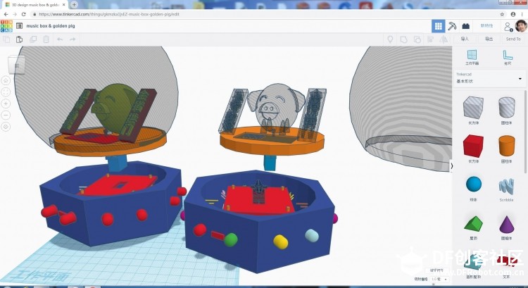 #DFRobot2018 金猪纳福八音盒电路和模型图2