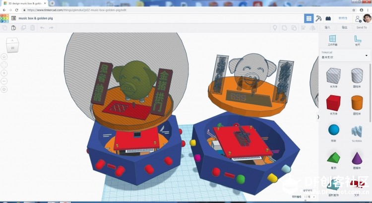 #DFRobot2018 金猪纳福八音盒电路和模型图3