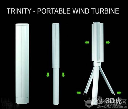 3D打印便携式风力发电机众筹超过6.4万美元图3