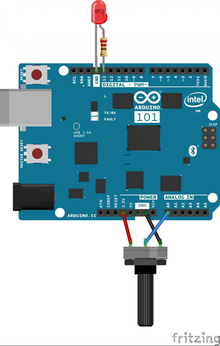 Arduino 101模拟心率监测图1