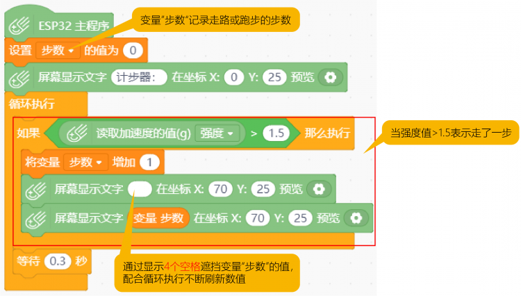Mind+ 掌控板入门教程10 可穿戴计步器图2