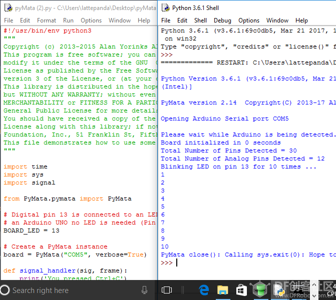 LattePanda 之深入学习 Firmata通讯与Python图2