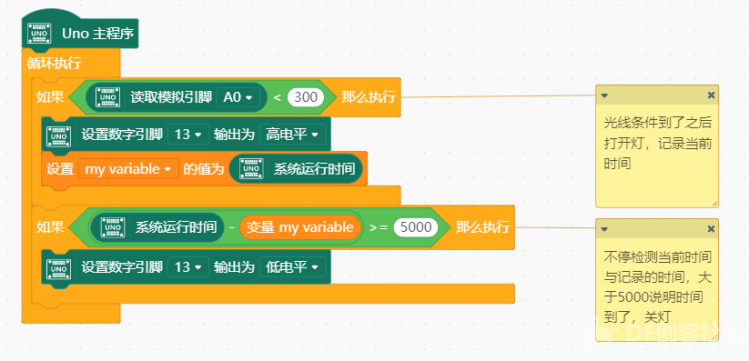 [Mind+]在UNO上如何实现同时控制多个延时程序?系统运行时间图10