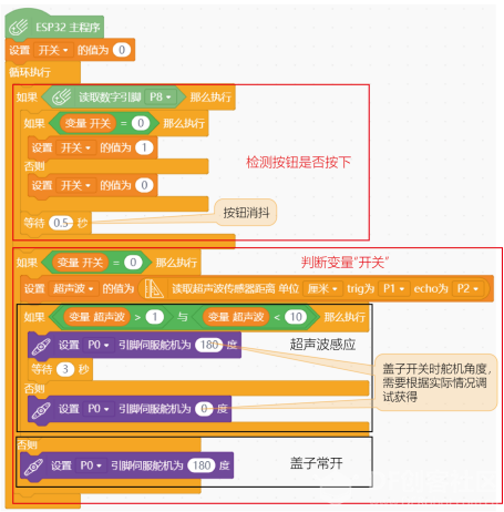 【Gravity】Mind+掌控板进阶教程-项目五(上) 感应垃圾桶图15