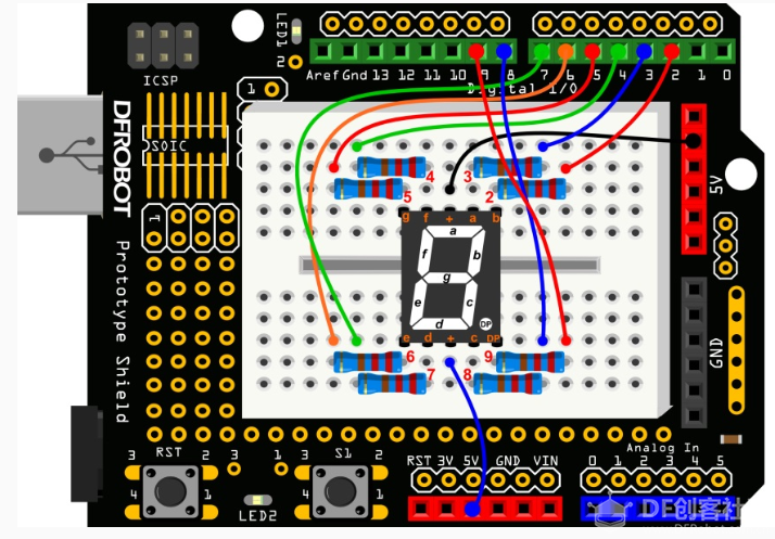 入门Arduino+红外遥控改变数码管显数图4