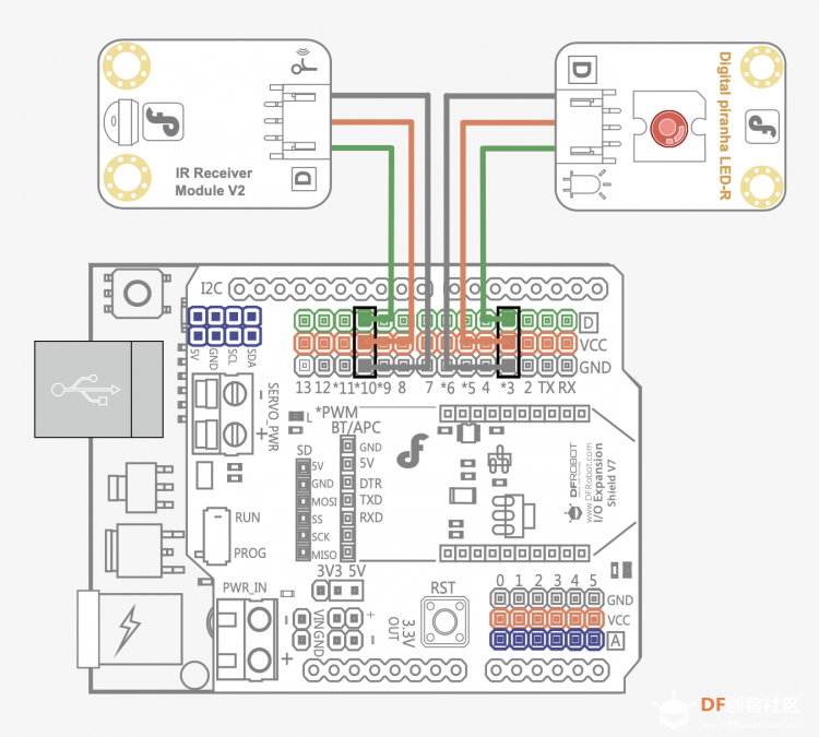 Arduino教程中级 项目十二 遥控灯图5