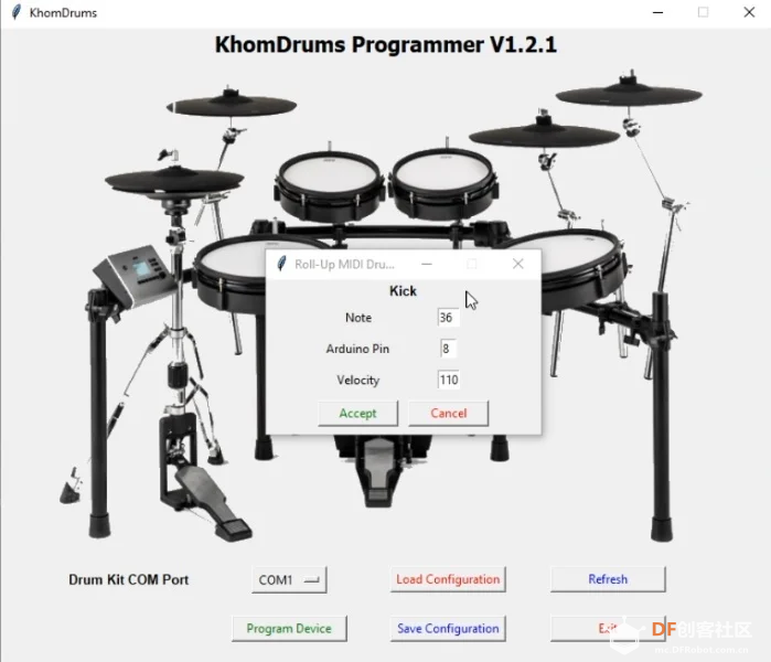 基于Python和Arduino的MIDI架子鼓图18