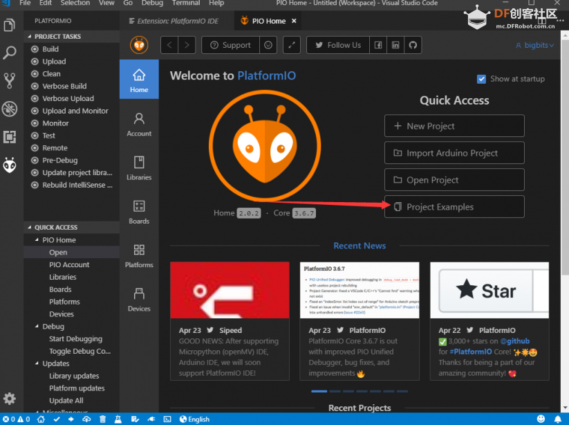 Maixduino系列实验（8）---尝试PlatformIO IDE开发环境（win10）图24