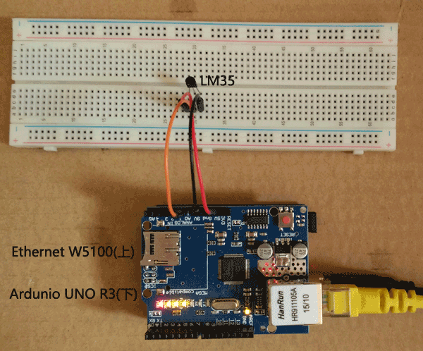 实时数据监控——基于Arduino + Ethernet W5100实时监控环境温度图2