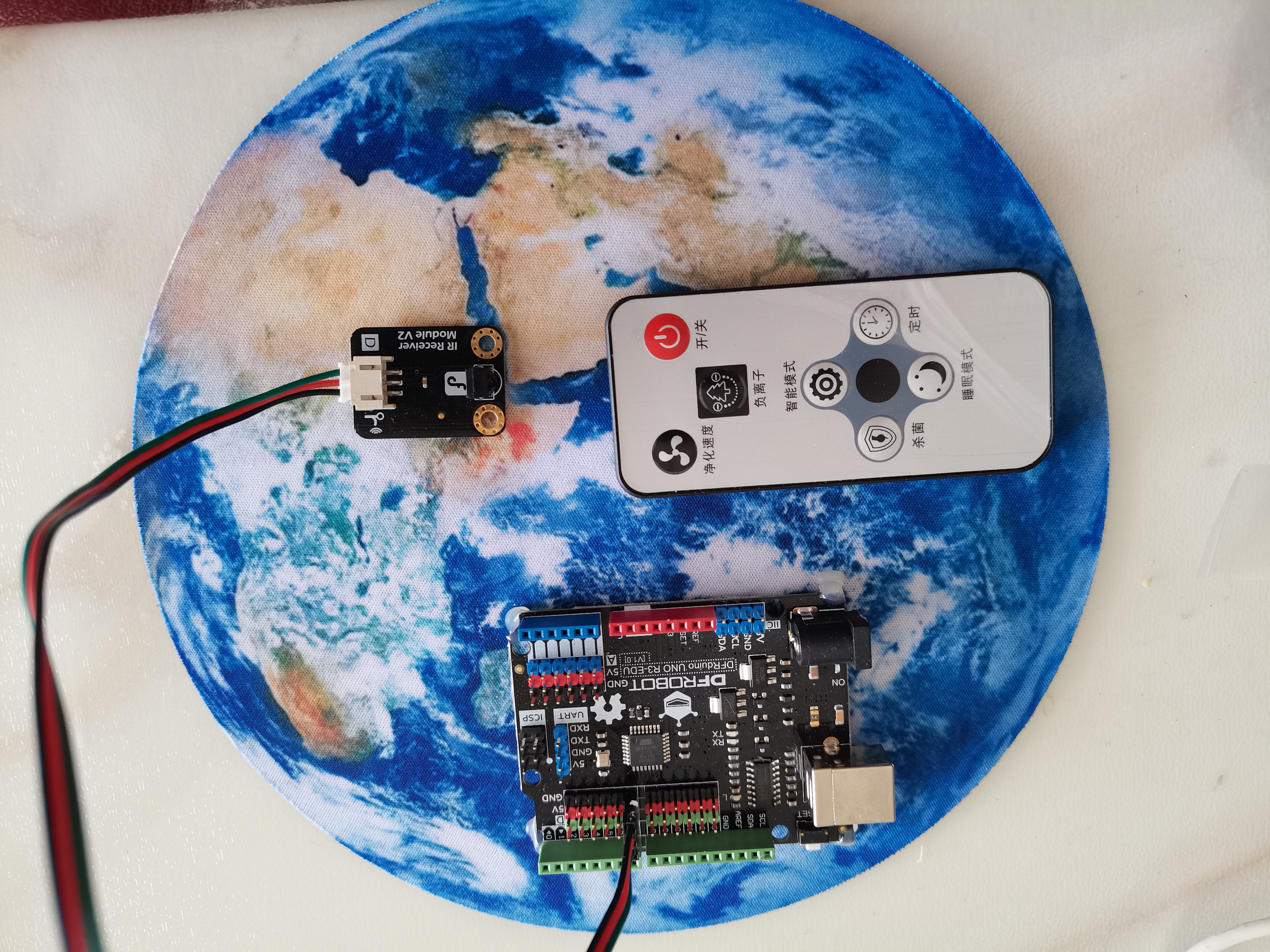 DFRduino UNO R3-EDU+OBLOQ+红外+小度=智能空气净化器图17