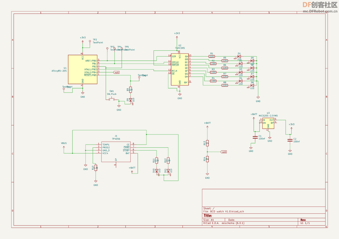 用ATtiny85自制一个BCD手表图6