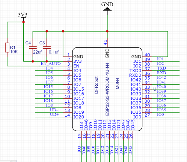 DFRobot ESP32 S3 模组的最小系统图2