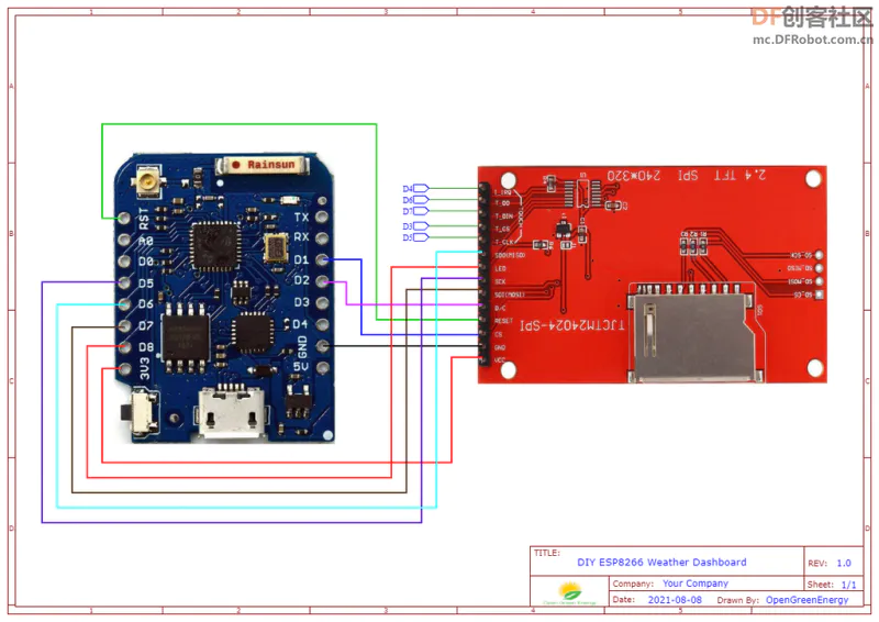 TFT 触控屏 + ESP8266 制造天气时钟图15