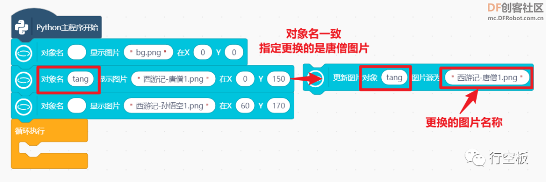 【行空板图形化Python入门教程】第03课：西游记舞台剧图18