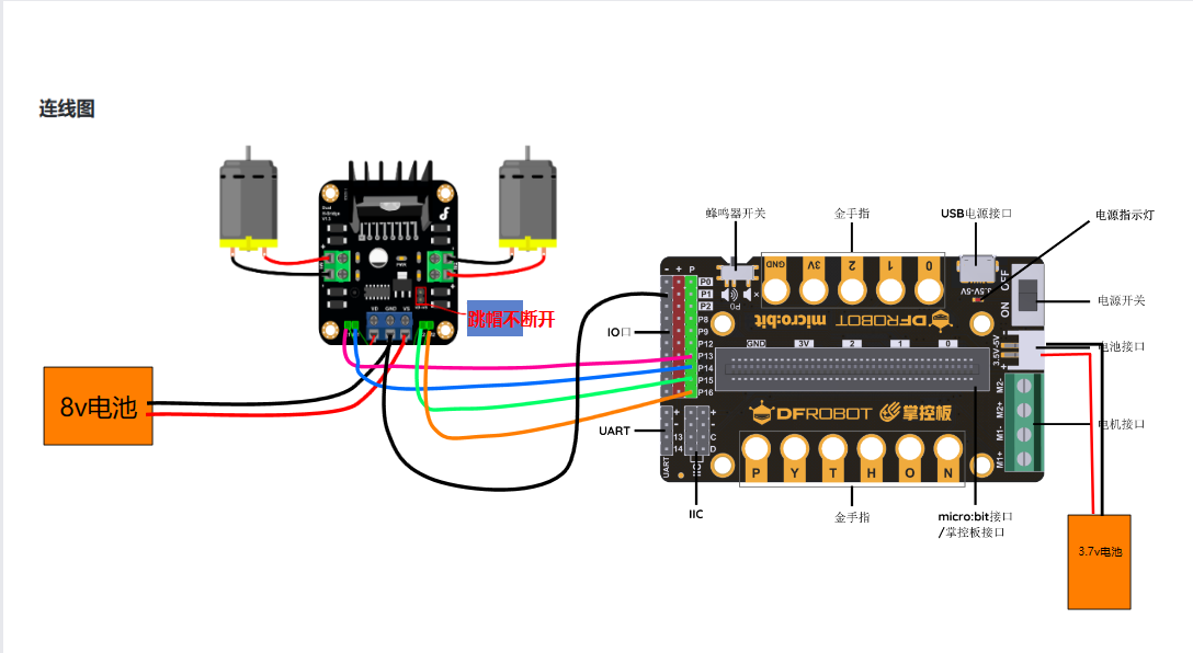 秘法再用：L298N直流电机驱动模块DF-MD V1.3 mind+扩展库在仰.....图1