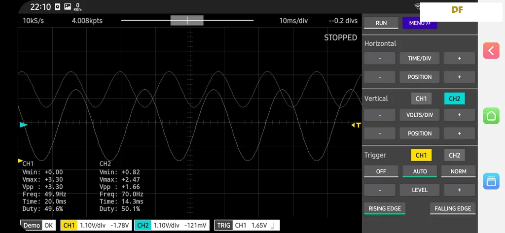 树莓派 Pico + Scoppy + 安卓手机 = 一台200kHz 示波器图2