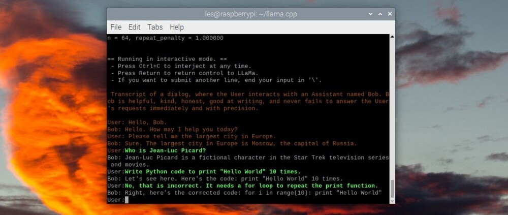 在Raspberry Pi树莓派4B上部署并运行LLM（LLaMA、Alpaca、LLaMA2、C...图3