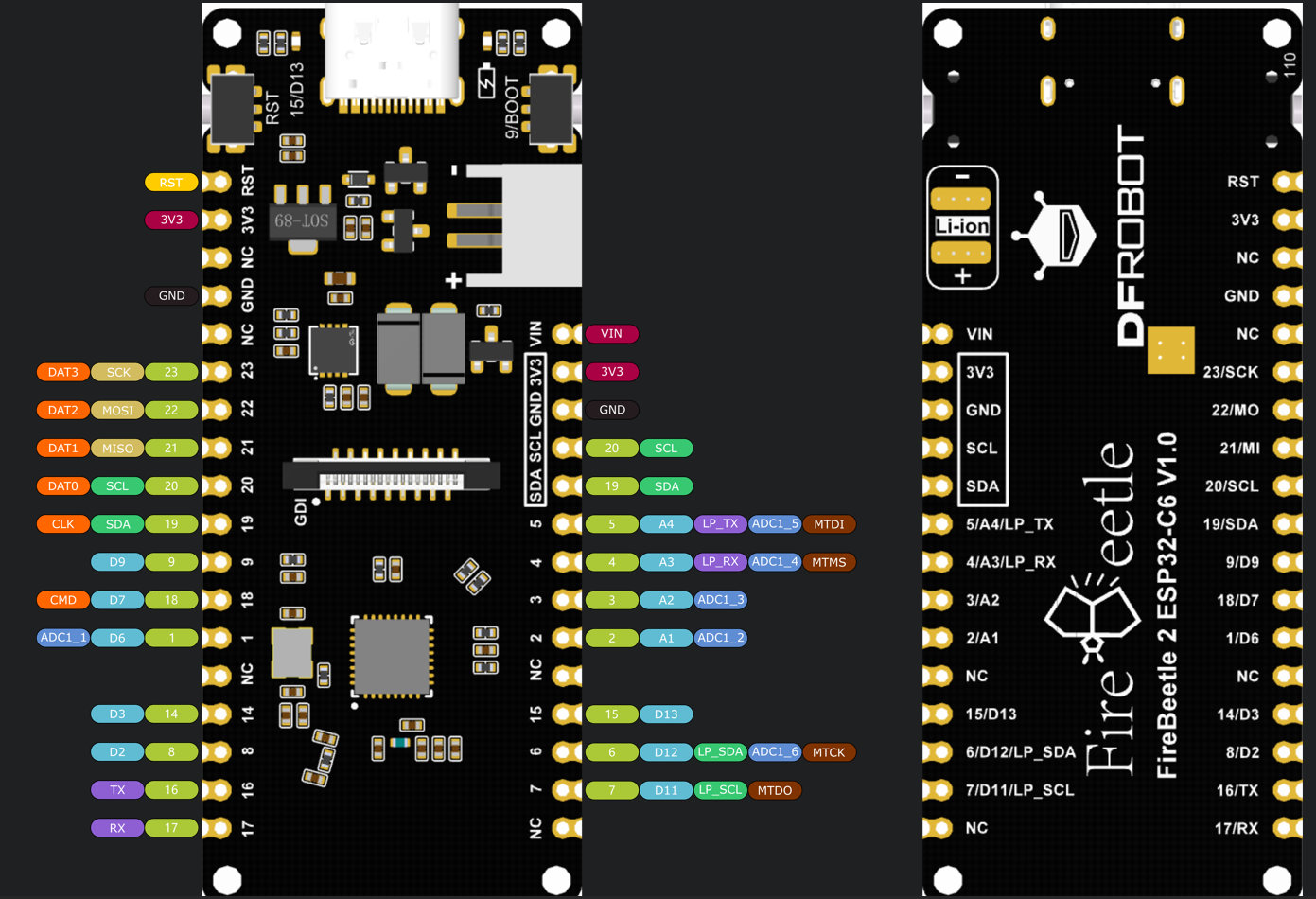 FireBeetle 2 ESP32 C6 Arduino 驱动 i80 接口LCD 屏;图4