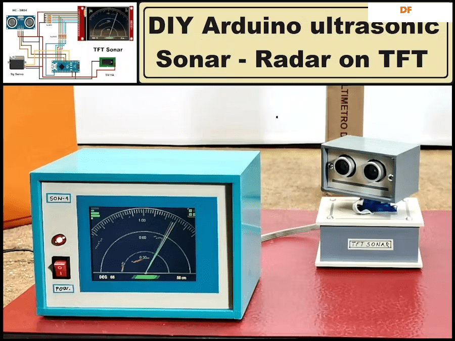 DIY Arduino 超声波声呐——TFT 显示屏上的“雷达”图1
