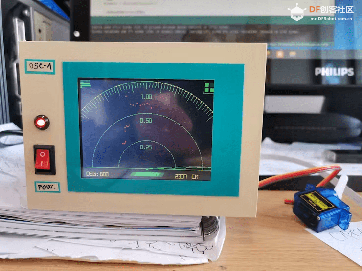 DIY Arduino 超声波声呐——TFT 显示屏上的“雷达”图2