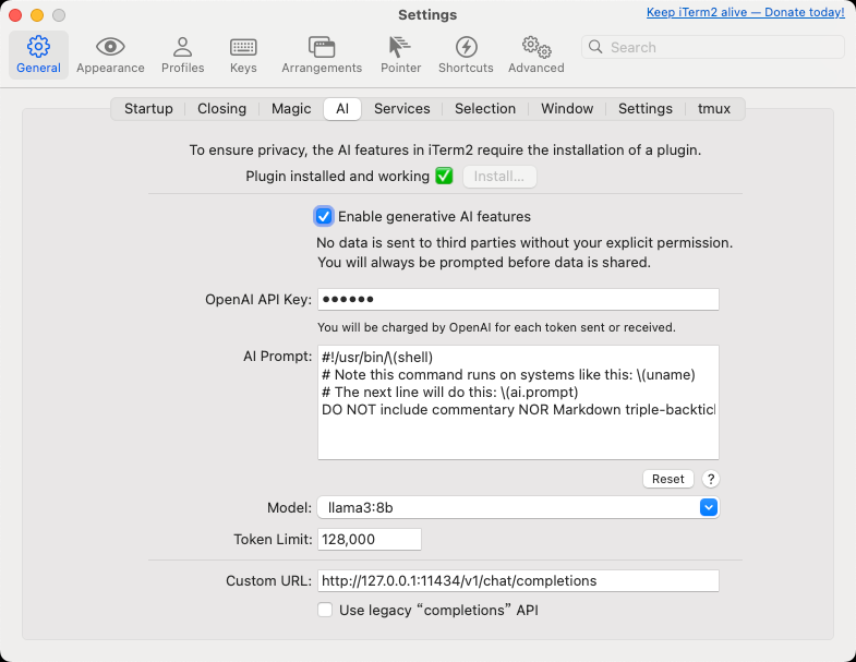 在 iterm2 中使用本地大语言模型 ollama 进行工作图1