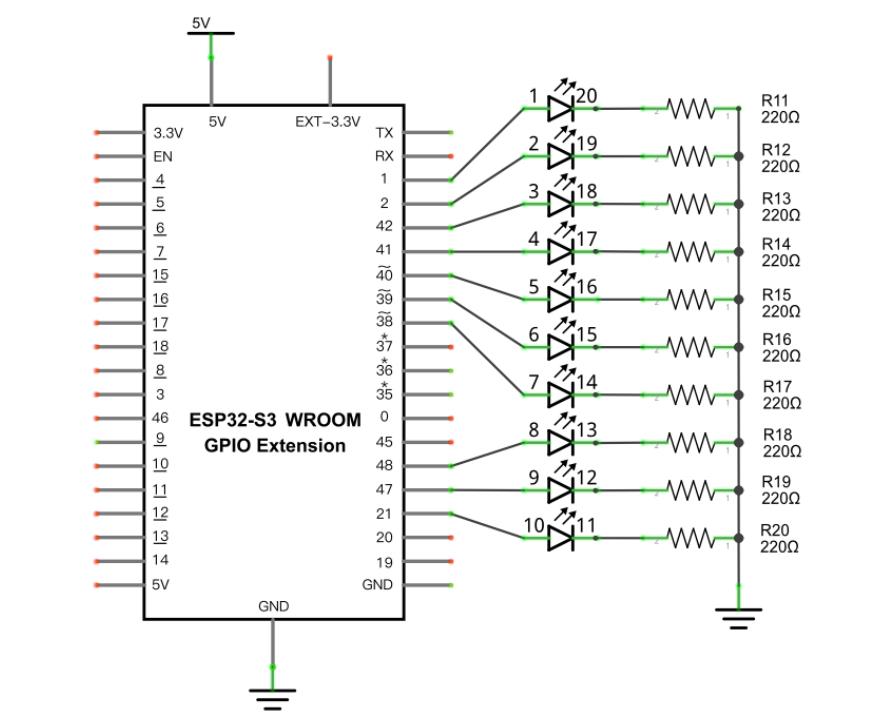 【花雕学编程】Arduino动手做（232）---ESP32S3 CAM的LED流水灯图2