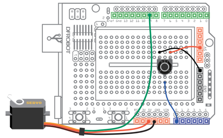 DFR0100 Arduino教程 11-- 可控舵机图1