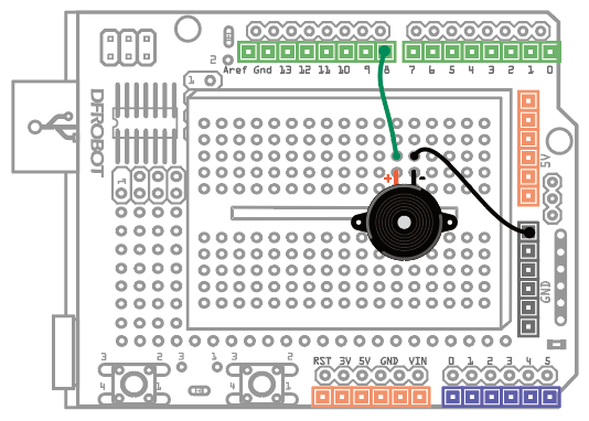 Arduino入门教程16--音乐蜂鸣器「DFR0100」图2