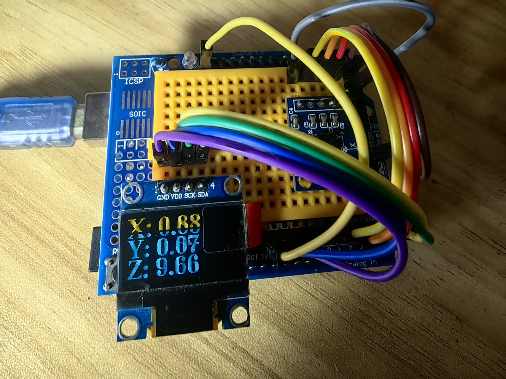 【花雕学编程】Arduino动手做（239）---ADXL335三轴6个小实验图3