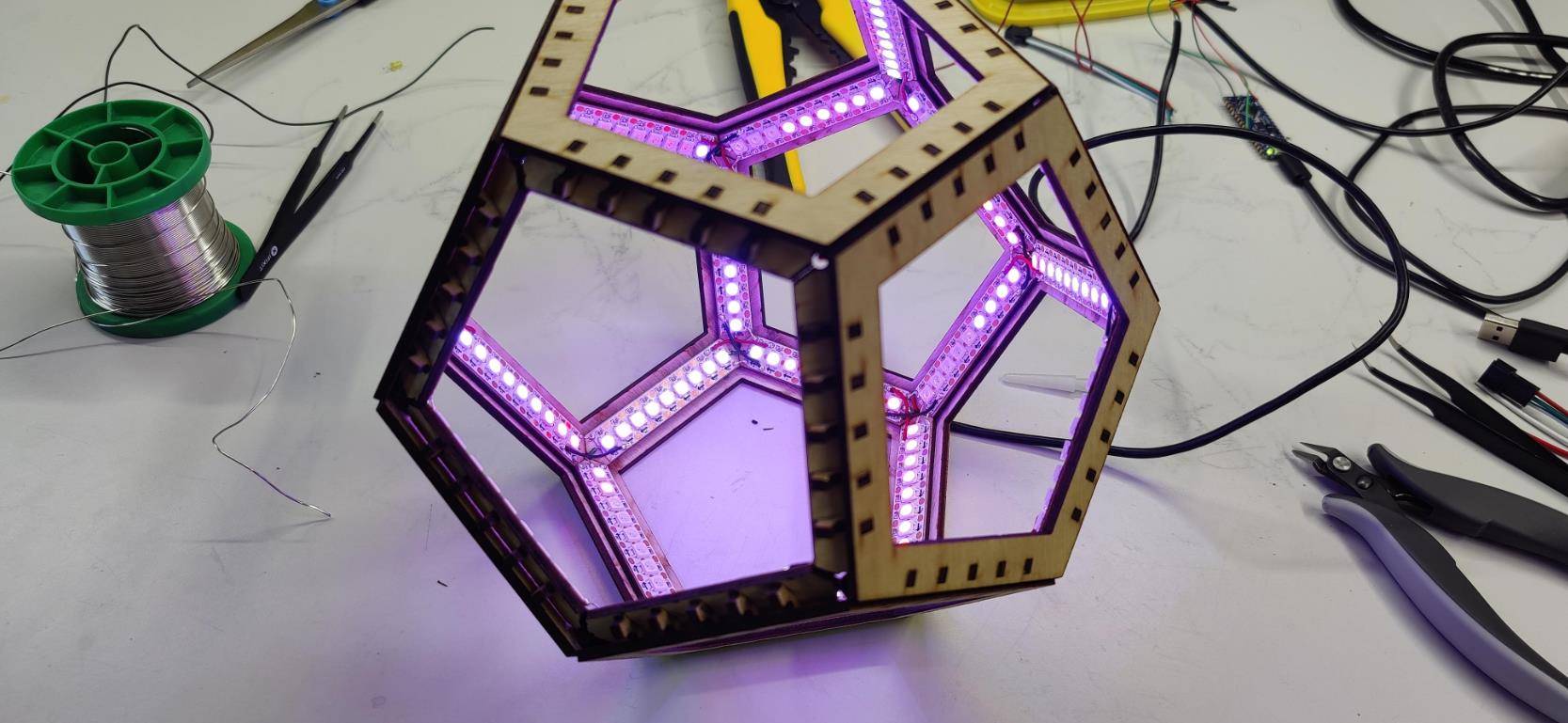【Arduino动手做】激光切割无限十二面立方体LED闪亮球图2
