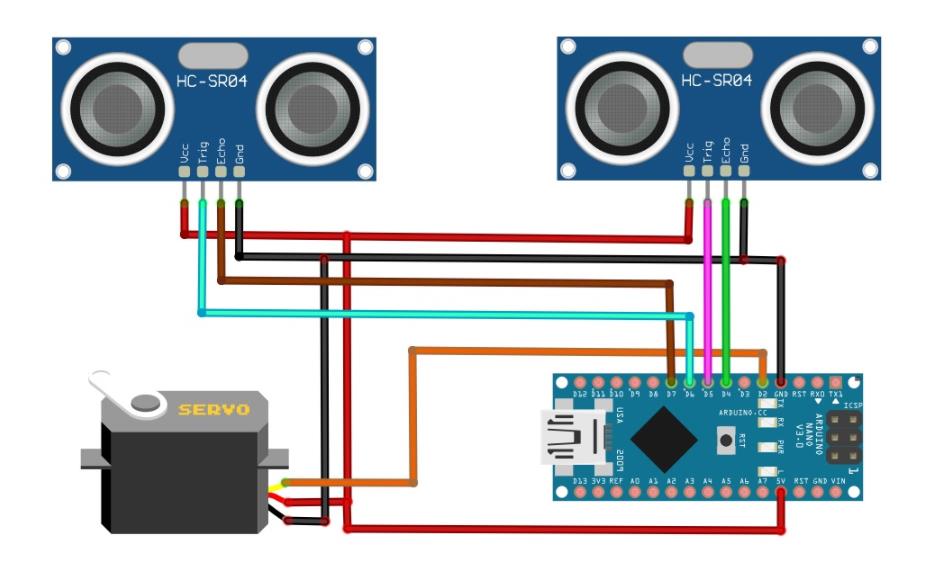【Arduino 动手做】带有 2xHC-SR04 传感器的 360° Arduino 雷达封面3