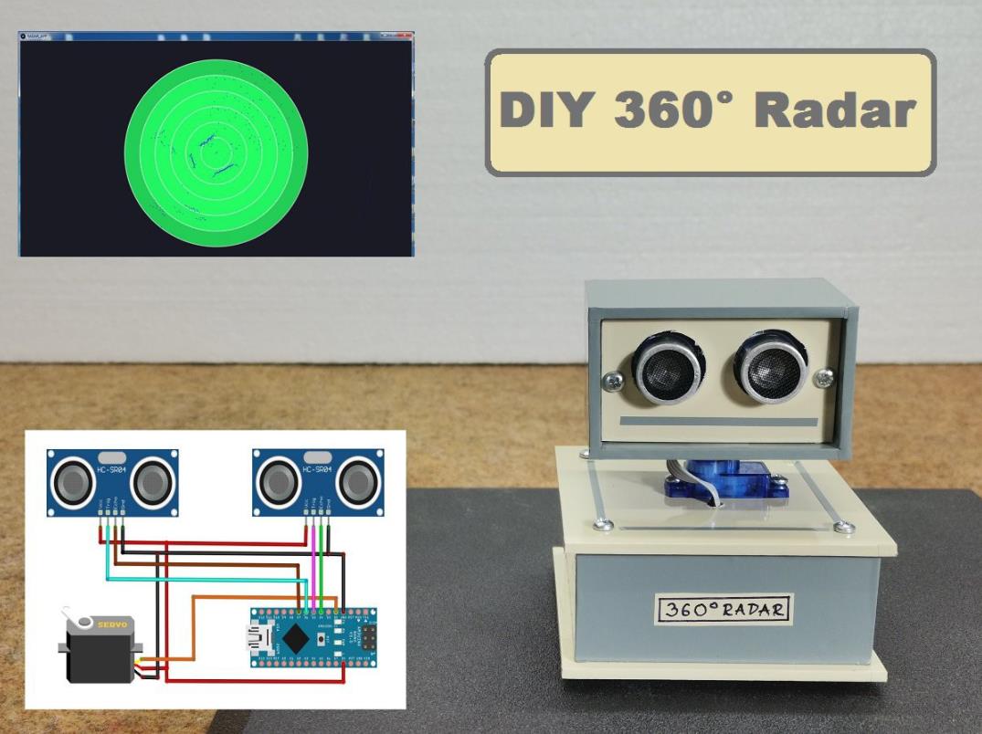 【Arduino 动手做】带有 2xHC-SR04 传感器的 360° Arduino 雷达封面1