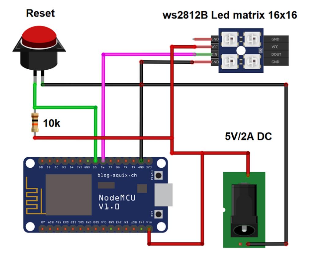 【Arduino 动手做】16x16 LED 矩阵上的 ESP8266 文字时钟图2