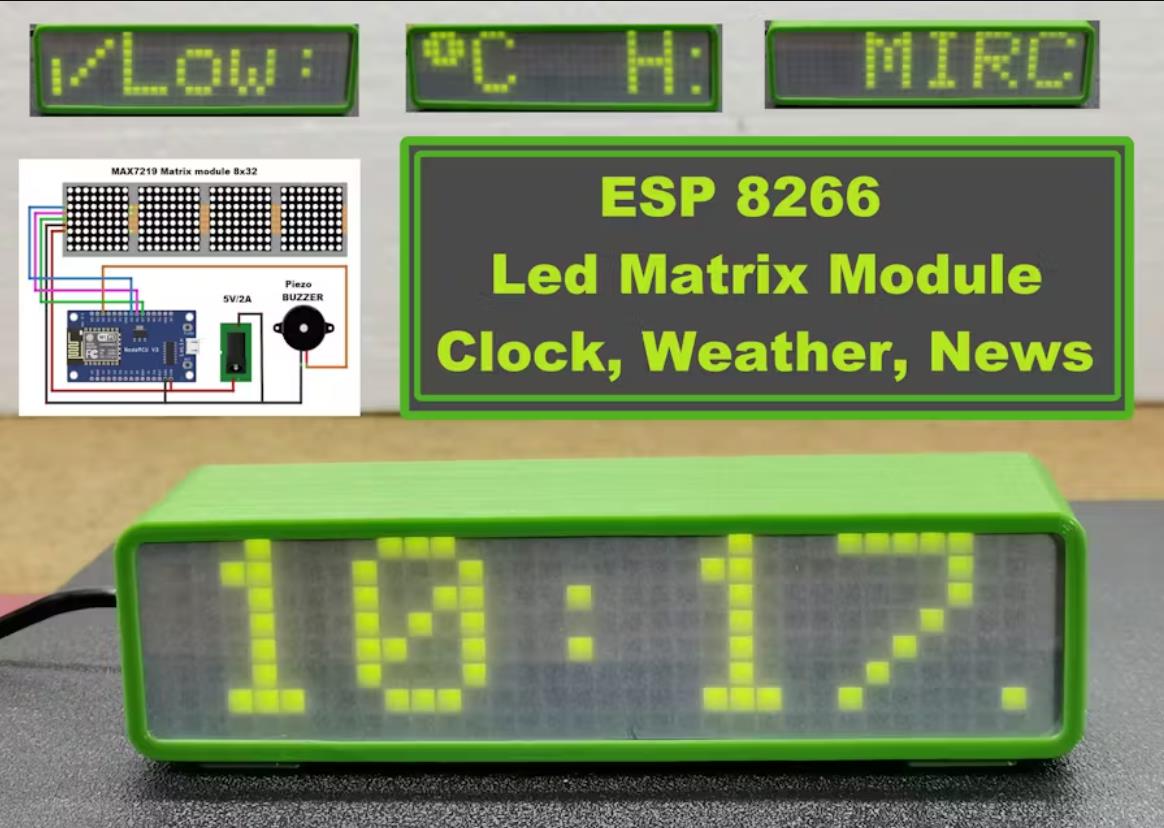 【Arduino 动手做】ESP8266 LED 矩阵时钟、天气、新闻图1
