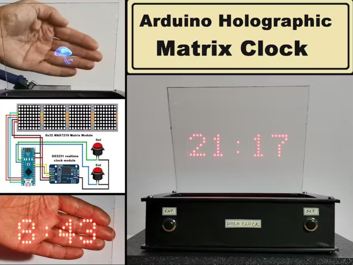 【Arduino 动手做】DIY Arduino全息矩阵时钟图1