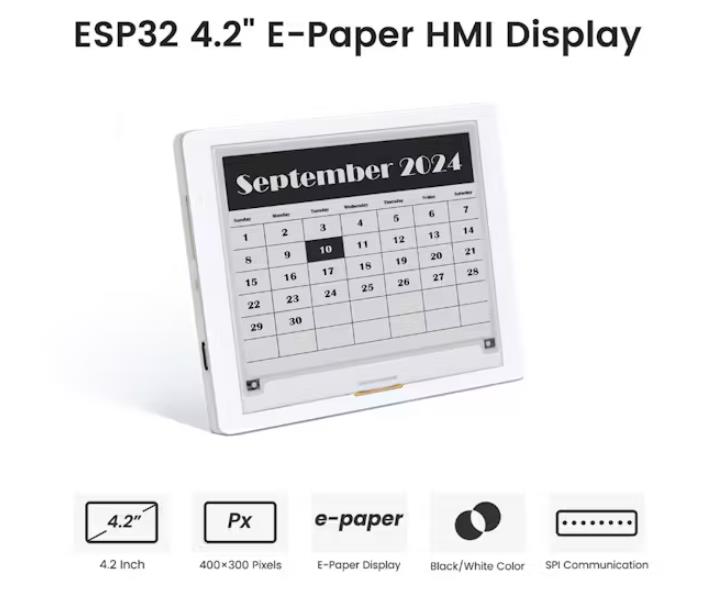 【Arduino 动手做】使用 ESP32 构建电子纸模拟时钟图1