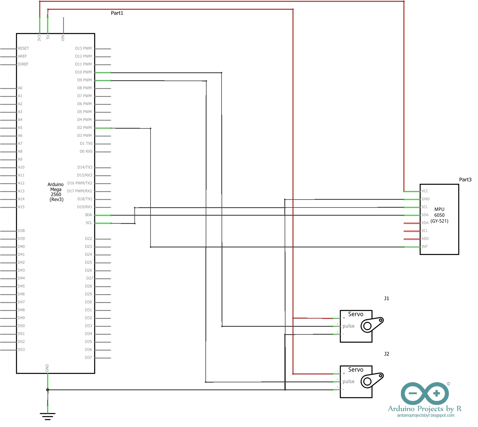【Arduino 动手做】由 MPU-6050 控制的简单 2 轴伺服机械臂图9