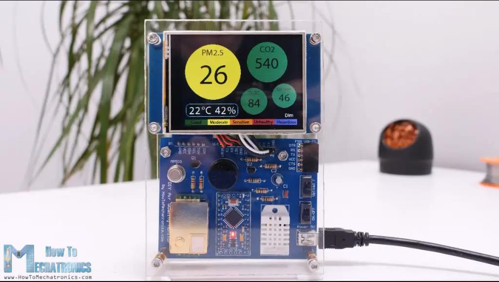 【Arduino 动手做】PM2.5、CO2、VOC、臭氧、温度和湿度仪表图1