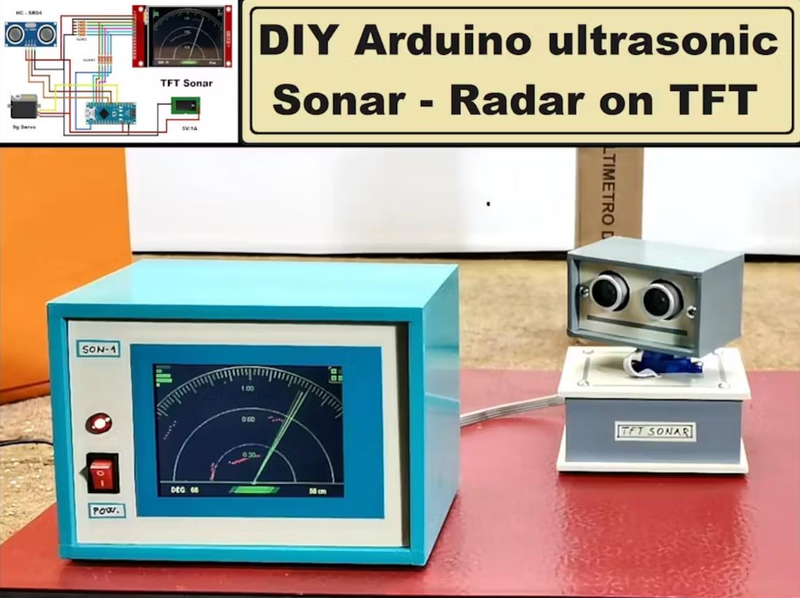【Arduino 动手做】DIY 超声波声纳 - TFT 显示屏上的雷达图1