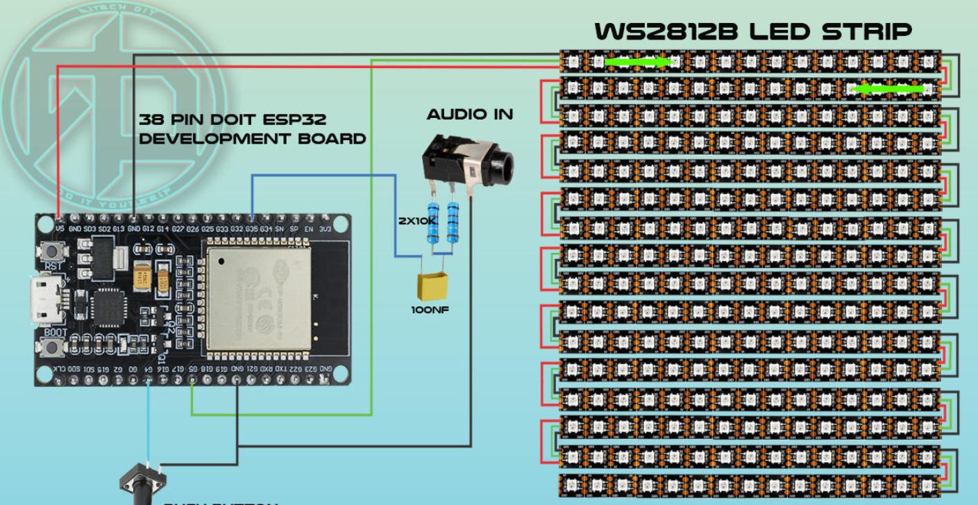 【Arduino 动手做】FastLED矩阵的ESP32频谱分析仪VU表图5
