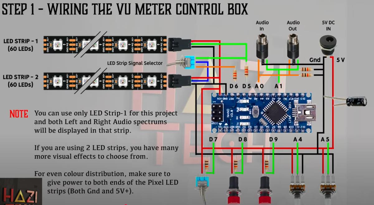 【Arduino 动手做】多色带图案：DIY RGB 立体声 VU 表图3